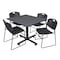 Kobe Kobe Square Table & Chair Set, Wood, Metal, Polypropylene Top TKB4848GY44BK - alternate 1